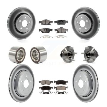 Front Rear Hub Bearing Coated Brake Rotor Pads Shoe Kit (10Pc) For Jeep Grand Cherokee WK KBB-112942