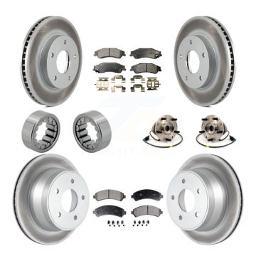Front Rear Hub Bearing Coat Brake Rotor Pads Shoe Kit (10Pc) For Chevrolet GMC Blazer S10 KBB-112953