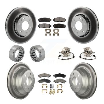 Front Rear Hub Bearing Coat Brake Rotor Pad Shoe Kit (10Pc) For Chevrolet GMC Trailblazer KBB-112956