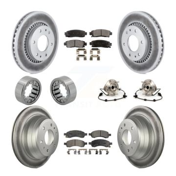 Front Rear Hub Bearing Coat Brake Rotor Pad Shoe Kit (10Pc) For Chevrolet Trailblazer GMC KBB-112957