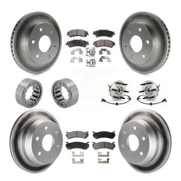 Front Rear Hub Bearing Coat Brake Rotor Pads Shoe Kit (10Pc) For Chevrolet Silverado 1500 KBB-112958