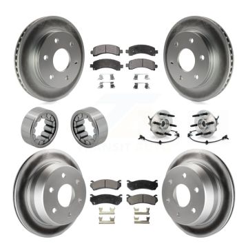 Front Rear Hub Bearing Coat Brake Rotor Pads Shoe Kit (10Pc) For Chevrolet Avalanche 1500 KBB-112960