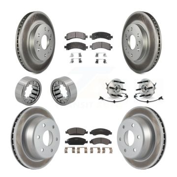 Front Rear Hub Bearing Coated Brake Rotor Pads Shoe Kit (10Pc) For Chevrolet Express 1500 KBB-112963
