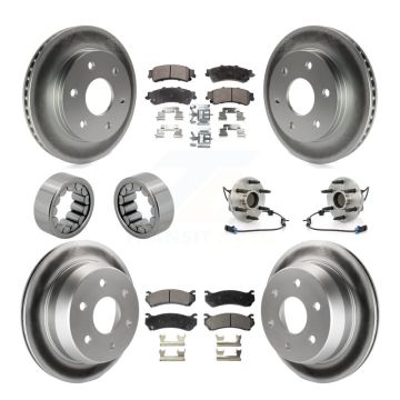 Front Rear Hub Bearing Coated Brake Rotor Pad Shoe Kit (10Pc) For Chevrolet Astro GMC RWD KBB-112964