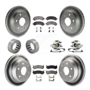 Front Rear Hub Bearing Coat Brake Rotor Pads Shoe Kit (10Pc) For Chevrolet Avalanche 1500 KBB-112967