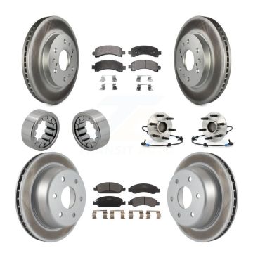 Front Rear Hub Bearing Coated Brake Rotor Pads Shoe Kit (10Pc) For Chevrolet Express 1500 KBB-112970