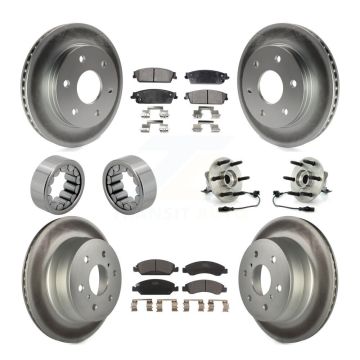 Front Rear Hub Bearing Coated Disc Brake Rotor & Pads Shoe Kit (10Pc) For GMC Sierra 1500 KBB-112972