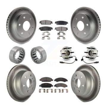 Front Rear Hub Bearing Coated Disc Brake Rotor & Pads Shoe Kit (10Pc) For GMC Sierra 1500 KBB-112977