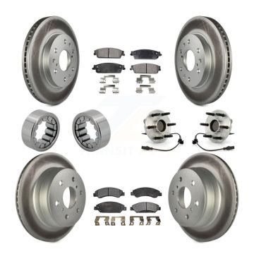 Front Rear Hub Bearing Coated Brake Rotor Pad Shoe Kit (10Pc) For Chevrolet Avalanche GMC KBB-112979