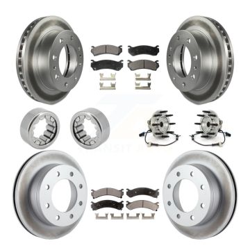 Front Rear Hub Bearings Coated Disc Brake Rotors And Pads Shoes Kit (10Pc) For Hummer H2 KBB-113049