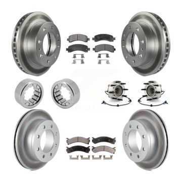 Front Rear Hub Bearing Coated Brake Rotor Pads Shoe Kit (10Pc) For Chevrolet Express 2500 KBB-113053