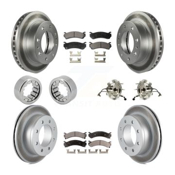 Front Rear Hub Bearing Coat Brake Rotor Pads Shoe Kit (10Pc) For Chevrolet Silverado 2500 KBB-113065