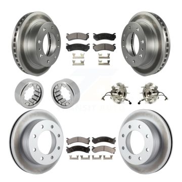 Front Rear Hub Bearing Coated Brake Rotor Pad Shoe Kit (10Pc) For GMC Chevrolet Silverado KBB-113066
