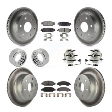 Front Rear Hub Bearing Coated Disc Brake Rotor & Pads Shoe Kit (10Pc) For GMC Sierra 1500 KBB-113068