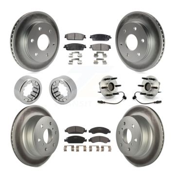 Front Rear Hub Bearing Coated Disc Brake Rotor & Pads Shoe Kit (10Pc) For GMC Sierra 1500 KBB-113071