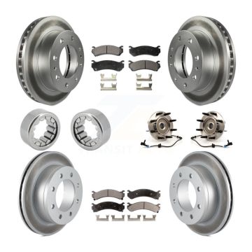 Front Rear Bearing Coated Brake Rotor Pad Shoe Kit (10Pc) For Chevrolet Silverado 2500 HD KBB-113074