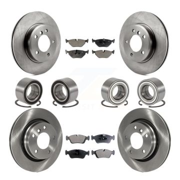 Front Rear Wheel Bearings Disc Brake Rotors And Pads Kit (10Pc) For 2001-2005 BMW 325i KBB-113139