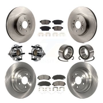 Front Rear Hub Bearings Disc Brake Rotors And Semi-Metallic Pads Kit (10Pc) For Acura TL KBB-113141
