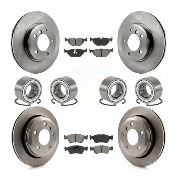 Front Rear Wheel Bearings Disc Brake Rotors And Pads Kit (10Pc) For 2001-2005 BMW 325xi KBB-113149