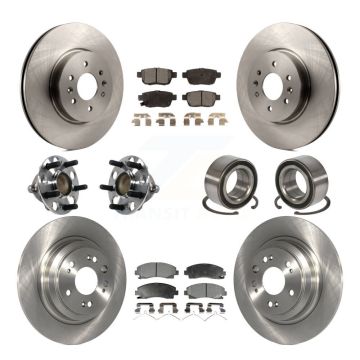 Front Rear Hub Bearing Assembly Disc Brake Rotor And Ceramic Pads Kit (10Pc) For Acura TL KBB-113154