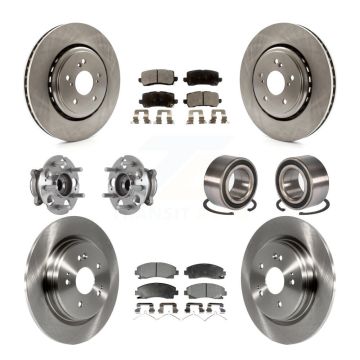 Front Rear Hub Bearings Disc Brake Rotors And Pads Kit (10Pc) For 2015-2020 Acura TLX AWD KBB-113165