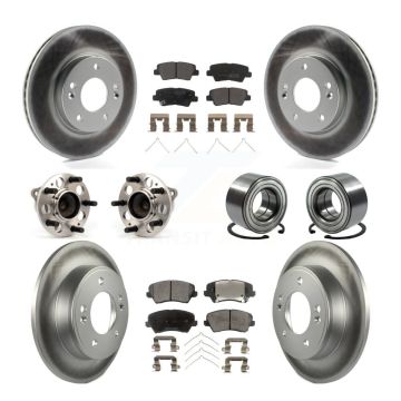 Front Rear Hub Bearing Coated Brake Rotor Pads Kit (10Pc) For Hyundai Veloster Elantra GT KBB-113210