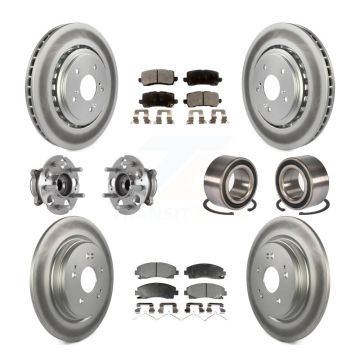 Front Rear Hub Bearing Coated Disc Brake Rotor Pad Kit (10Pc) For 2015-2020 Acura TLX AWD KBB-113218