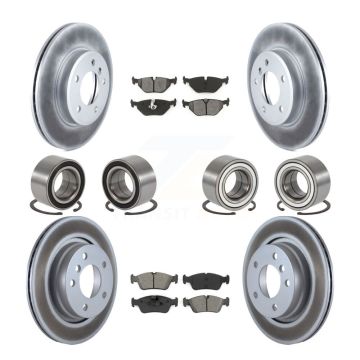 Front Rear Bearings Coated Disc Brake Rotors And Pads Kit (10Pc) For 2001-2005 BMW 325i KBB-113248