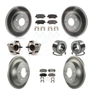 Front Rear Hub Bearing Coated Brake Rotor Pads Kit (10Pc) For Hyundai Veloster Elantra GT KBB-113254