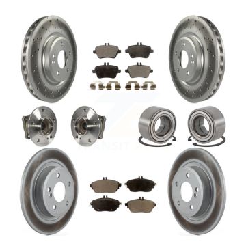 Front Rear Hub Bearing Coat Brake Rotor Pads Kit (10Pc) For 2019 Mercedes-Benz CLA250 FWD KBB-113261