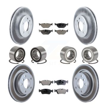 Front Rear Bearings Coated Disc Brake Rotors And Pads Kit (10Pc) For 2001-2005 BMW 325i KBB-113275