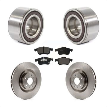 Front Wheel Bearing Disc Brake Rotors And Ceramic Pads Kit For 2014-2018 Fiat 500L KBB-113290