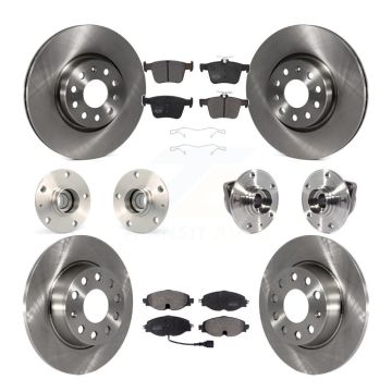 Front Rear Hub Bearing Disc Brake Rotors And Pads Kit (10Pc) For Audi A3 Sportback e-tron KBB-113300