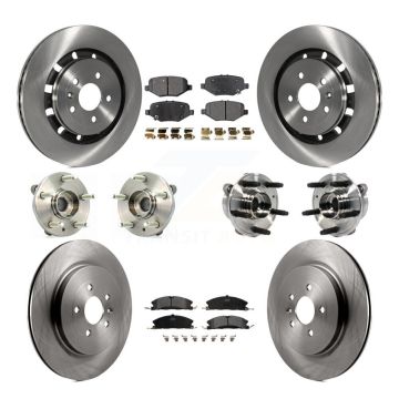 Front Rear Hub Bearing Disc Brake Rotor Pad Kit (10Pc) For Ford Taurus Police Interceptor KBB-113339