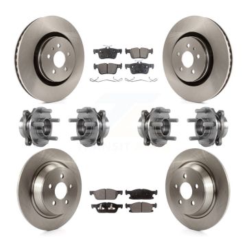 Front Rear Hub Bearing Brake Rotor Pads Kit (10Pc) For Ford Edge Lincoln Nautilus MKX AWD KBB-113345