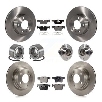Front Rear Wheel Hub Bearing Disc Brake Rotors And Pads Shoe Kit (10Pc) For BMW 320i 328d KBB-113355