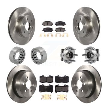 Front Rear Hub Bearing Brake Rotor Pads Shoe Kit (10Pc) For Chevrolet Colorado GMC Canyon KBB-113372