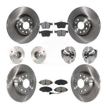 Front Rear Hub Bearing Disc Brake Rotors And Pads Kit (10Pc) For Audi A3 Sportback e-tron KBB-113381