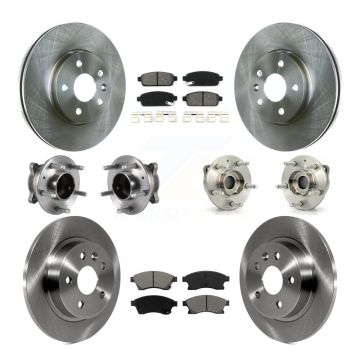 Front Rear Hub Bearing Brake Rotor & Pads Kit (10Pc) For 14-15 Chevrolet Cruze GAS engine KBB-113391