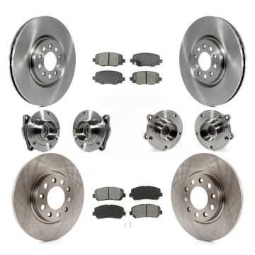 Front Rear Hub Bearing Disc Brake Rotor And Pad Kit (10Pc) For 2015-2017 Chrysler 200 FWD KBB-113394