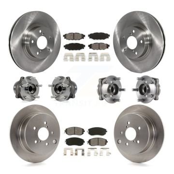 Front Rear Hub Bearings Assembly Disc Brake Rotors And Pads Kit (10Pc) For Subaru Impreza KBB-113395