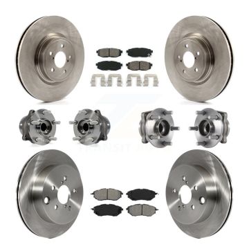 Front Rear Hub Bearings Disc Brake Rotors And Pads Kit (10Pc) For Subaru Forester 2.0L KBB-113397