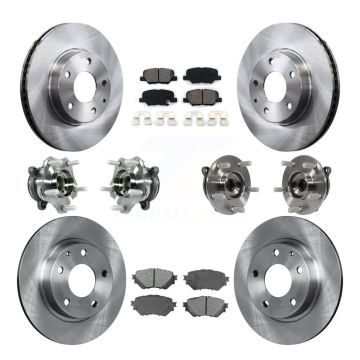 Front Rear Hub Bearings Assembly Disc Brake Rotors And Pads Kit (10Pc) For Mazda 3 Sport KBB-113407