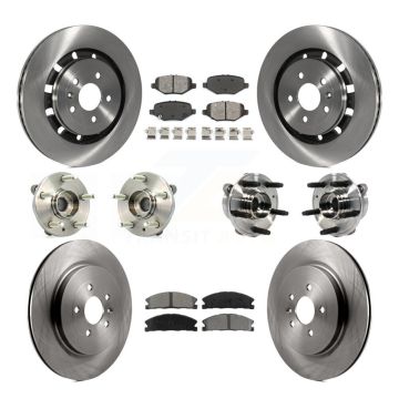 Front Rear Hub Bearing Disc Brake Rotor Pad Kit (10Pc) For Ford Taurus Police Interceptor KBB-113411
