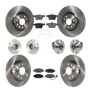 Front Rear Hub Bearing Disc Brake Rotors And Pads Kit (10Pc) For Audi A3 Sportback e-tron KBB-113431