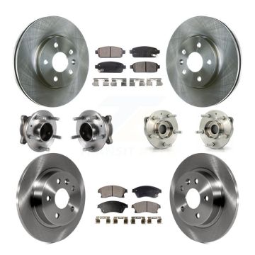 Front Rear Hub Bearing Brake Rotor & Pads Kit (10Pc) For 14-15 Chevrolet Cruze GAS engine KBB-113443