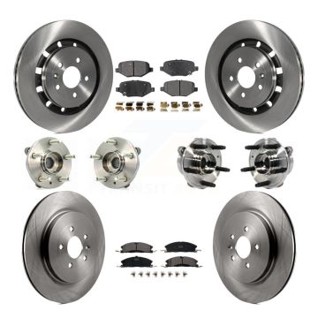 Front Rear Hub Bearing Disc Brake Rotor Pad Kit (10Pc) For Ford Taurus Police Interceptor KBB-113471