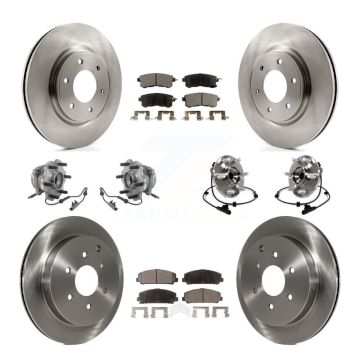 Front Rear Hub Bearing Brake Rotor & Pads Kit (10Pc) For INFINITI QX80 Nissan Armada QX56 KBB-113474