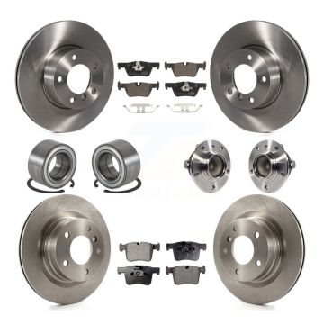 Front Rear Hub Bearing Disc Brake Rotor And Ceramic Pad Shoe Kit (10Pc) For BMW 320i 328d KBB-113481