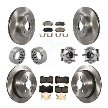 Front Rear Hub Bearing Brake Rotor Pads Shoe Kit (10Pc) For Chevrolet Colorado GMC Canyon KBB-113499